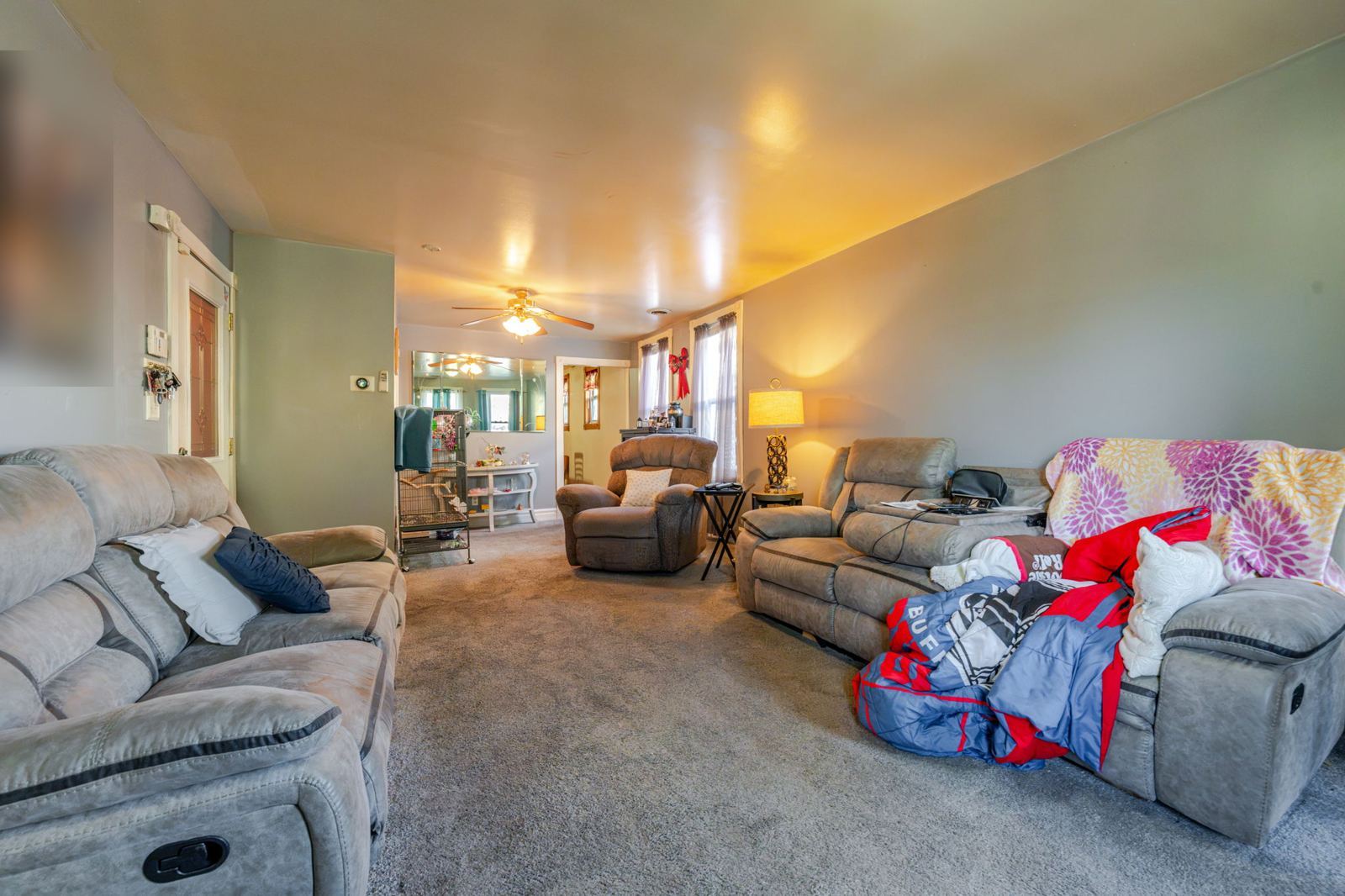 Living room, toward the dining area