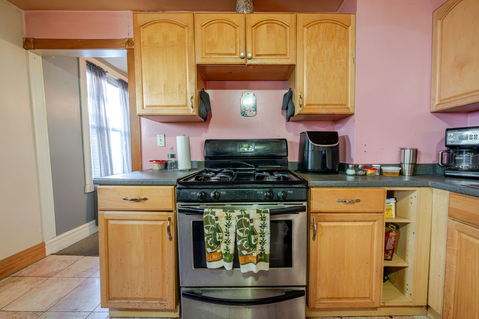 Kitchen with a gas range