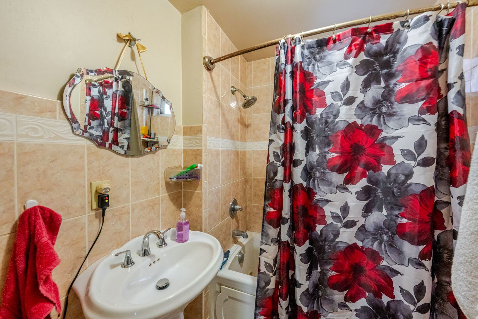 Bathroom, vanity and tub