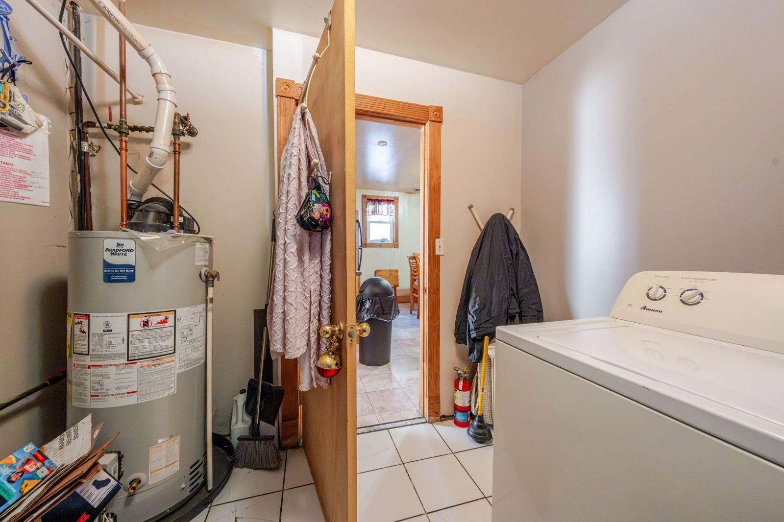 Laundry area and water heater